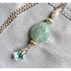 746 collier aigue marine, argent sterling